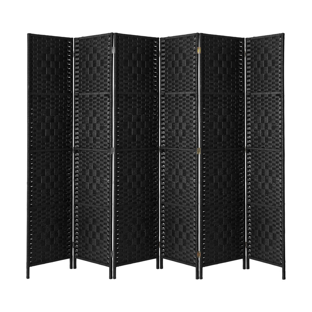 Oikiture 6 Panel Room Divider Privacy Screen Black
