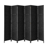 Oikiture 6 Panel Room Divider Privacy Screen Black - Top-Down View