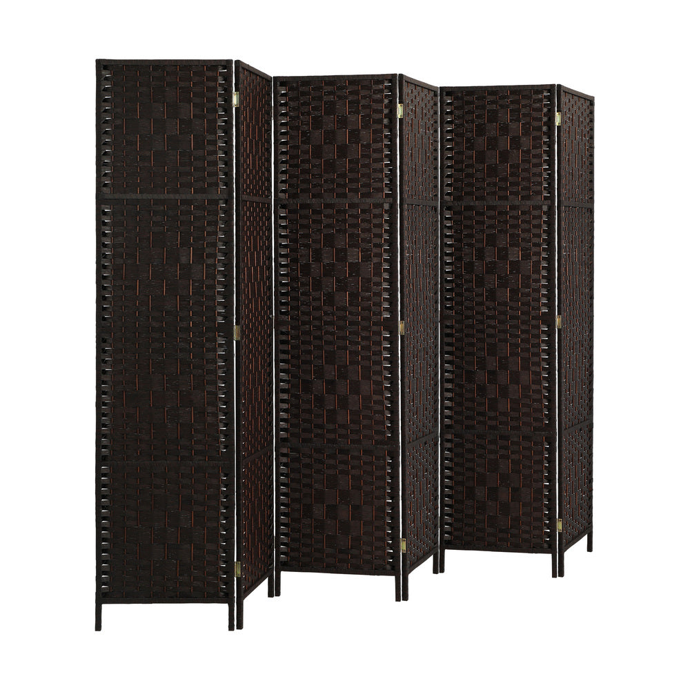 Oikiture 6 Panel Room Divider Privacy Screen Brown
