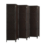 Oikiture 6 Panel Room Divider Privacy Screen Brown