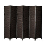 Oikiture 6 Panel Room Divider Privacy Screen Brown