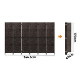 Oikiture 6 Panel Room Divider Privacy Screen Brown - Close-Up Angle