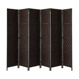 Oikiture 6 Panel Room Divider Privacy Screen Brown