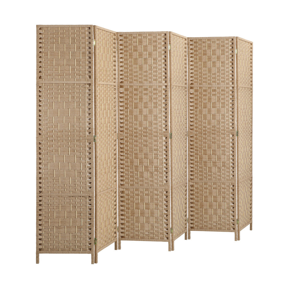 Oikiture 6 Panel Room Divider Privacy Screen Wood