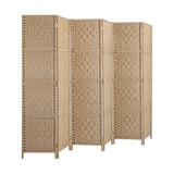 Oikiture 6 Panel Room Divider Privacy Screen Wood