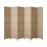 Oikiture 6 Panel Room Divider Privacy Screen Wood