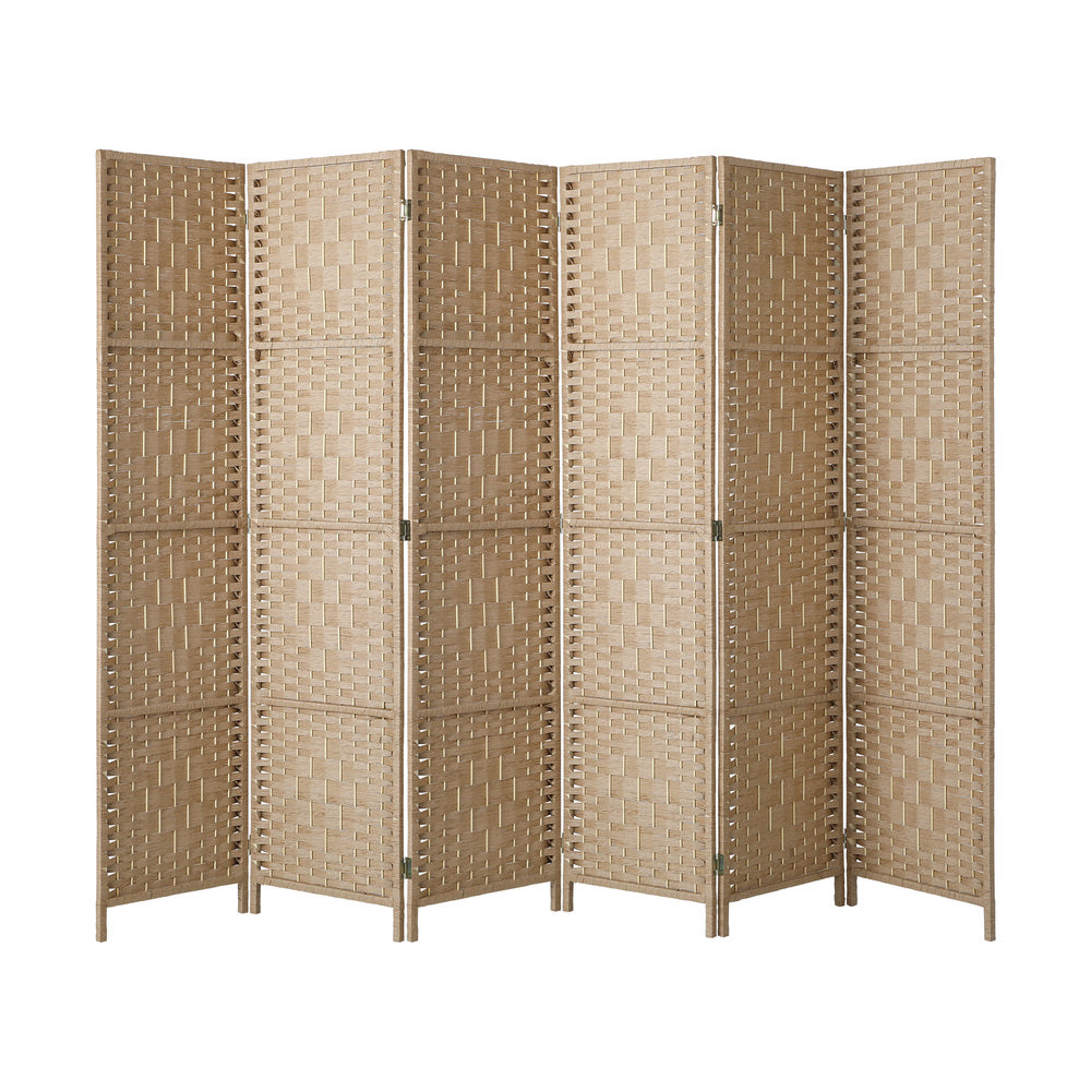 Oikiture 6 Panel Room Divider Privacy Screen Wood