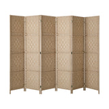 Oikiture 6 Panel Room Divider Privacy Screen Wood - 45-Degree Angle