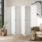 Oikiture 6 Panel Room Divider Privacy Screen White - Side View