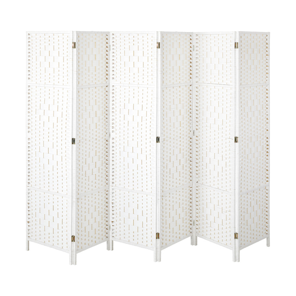 Oikiture 6 Panel Room Divider Privacy Screen White