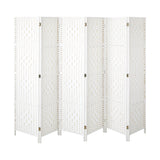 Oikiture 6 Panel Room Divider Privacy Screen White - Close-Up Angle