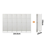Oikiture 6 Panel Room Divider Privacy Screen White