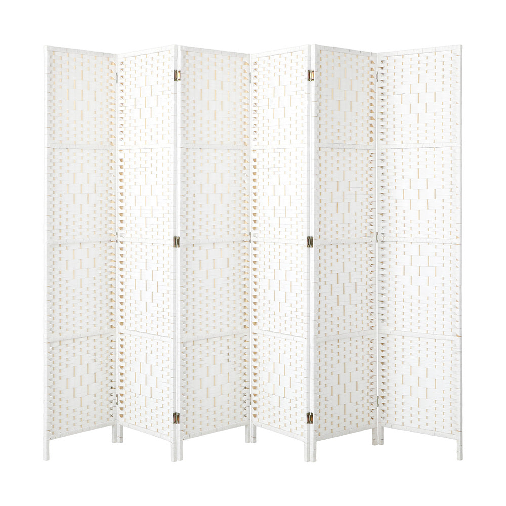 Oikiture 6 Panel Room Divider Privacy Screen White