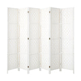 Oikiture 6 Panel Room Divider Privacy Screen White - 45-Degree Angle