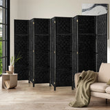 Oikiture 8 Panel Room Divider Privacy Screen Black