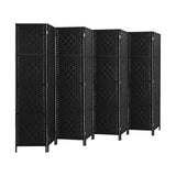 Oikiture 8 Panel Room Divider Privacy Screen Black