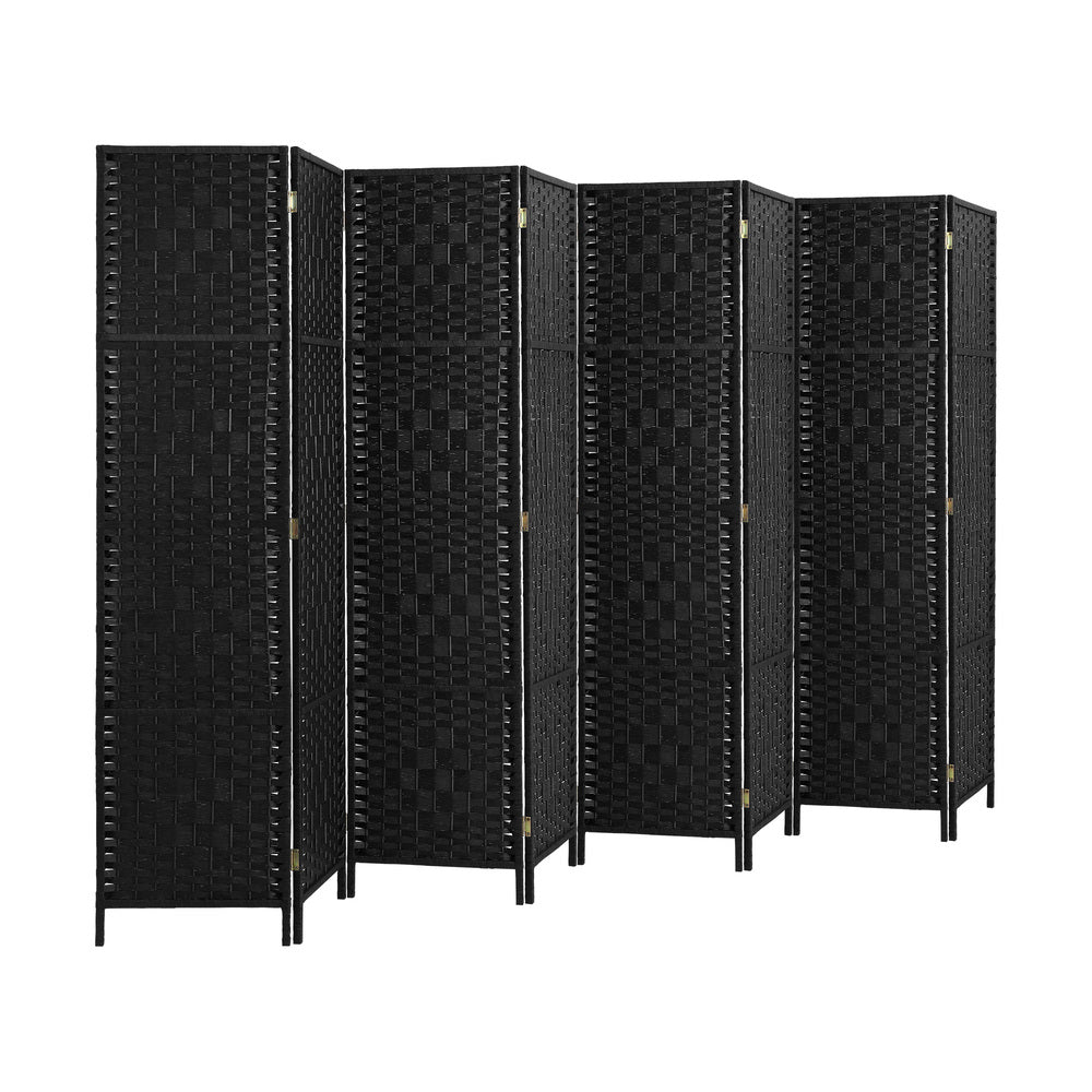 Oikiture 8 Panel Room Divider Privacy Screen Black