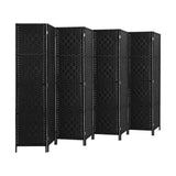 Oikiture 8 Panel Room Divider Privacy Screen Black