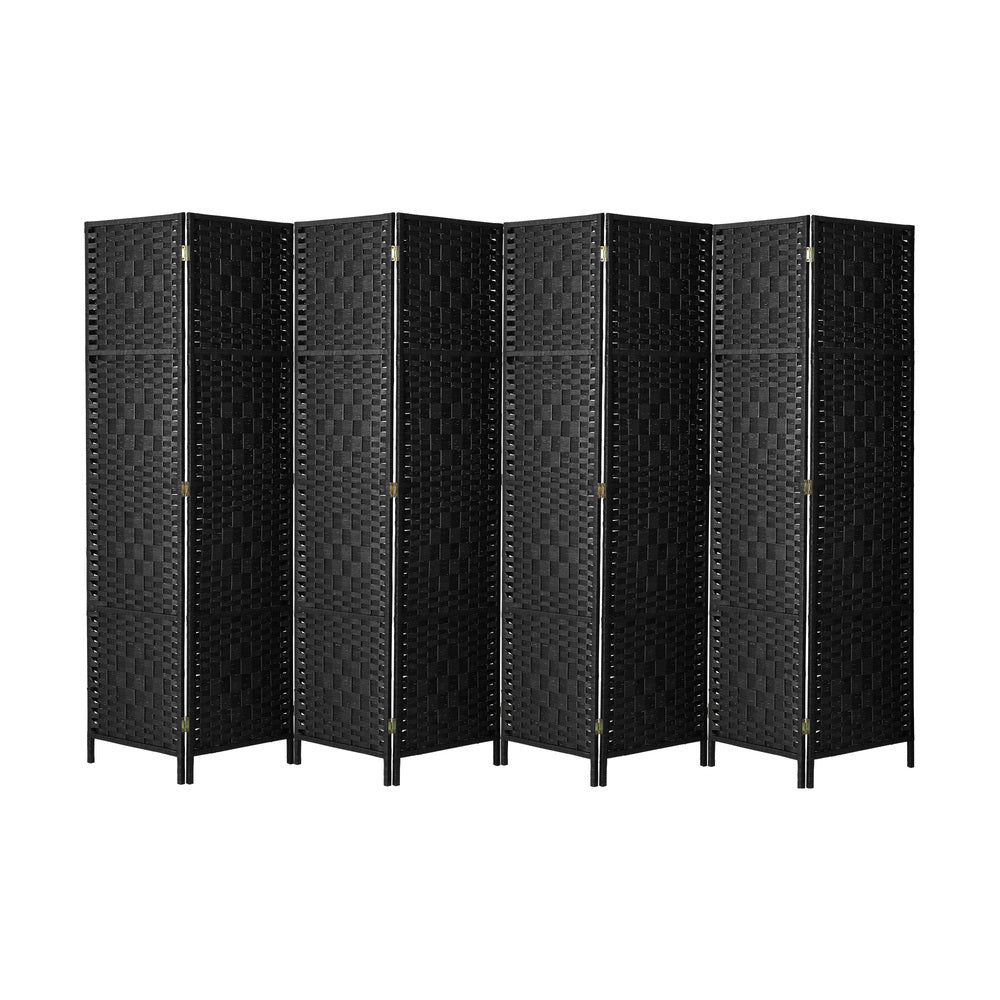 Oikiture 8 Panel Room Divider Privacy Screen Black