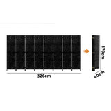Oikiture 8 Panel Room Divider Privacy Screen Black - 45-Degree Angle