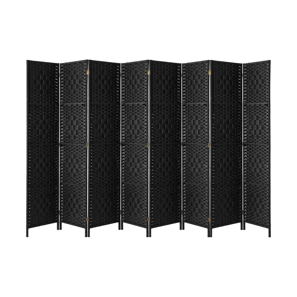 Oikiture 8 Panel Room Divider Privacy Screen Black