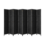 Oikiture 8 Panel Room Divider Privacy Screen Black - Side View