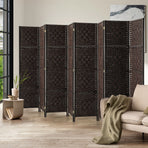 Oikiture 8 Panel Room Divider Privacy Screen Brown, image 2