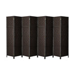 Oikiture 8 Panel Room Divider Privacy Screen Brown, image 3