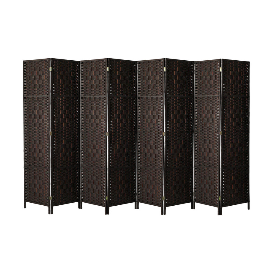 Oikiture 8 Panel Room Divider Privacy Screen Brown, image 3