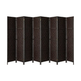 Oikiture 8 Panel Room Divider Privacy Screen Brown