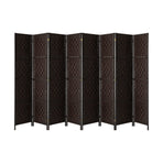 Oikiture 8 Panel Room Divider Privacy Screen Brown, image 5