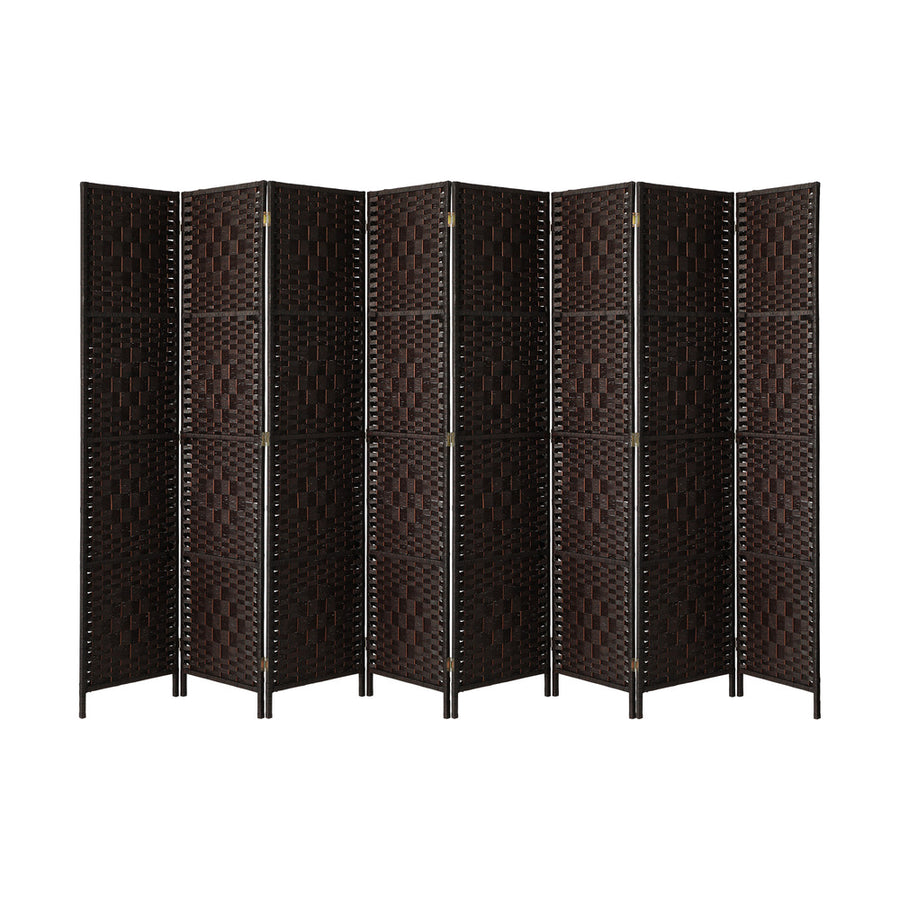 Oikiture 8 Panel Room Divider Privacy Screen Brown, image 5