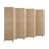 Oikiture 8 Panel Room Divider Privacy Screen Wood