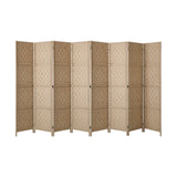 Oikiture 8 Panel Room Divider Privacy Screen Wood