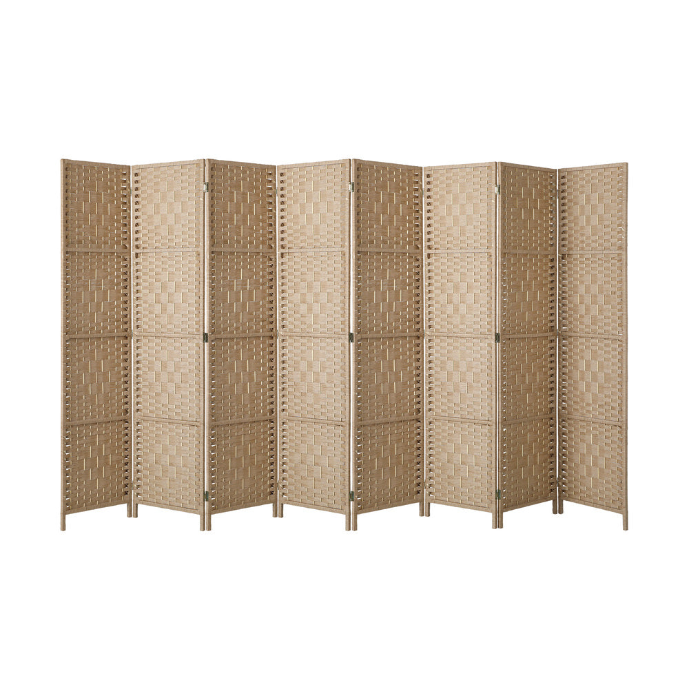 Oikiture 8 Panel Room Divider Privacy Screen Wood