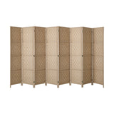 Oikiture 8 Panel Room Divider Privacy Screen Wood - Close-Up Angle