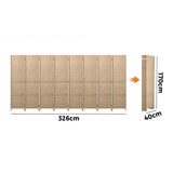Oikiture 8 Panel Room Divider Privacy Screen Wood