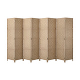 Oikiture 8 Panel Room Divider Privacy Screen Wood - 45-Degree Angle