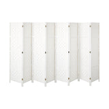 Oikiture 8 Panel Room Divider Privacy Screen White - Top-Down View