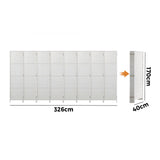 Oikiture 8 Panel Room Divider Privacy Screen White