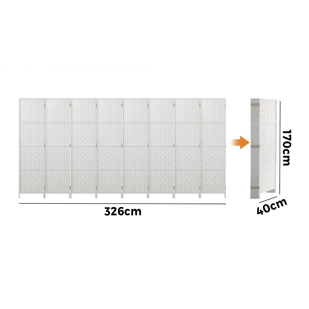 Oikiture 8 Panel Room Divider Privacy Screen White