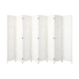 Oikiture 8 Panel Room Divider Privacy Screen White - Side View