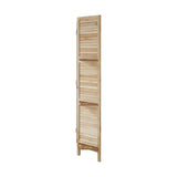 Oikiture 4 Panel Room Divider With Shelves Timber Wooden Natural - Close-Up Angle