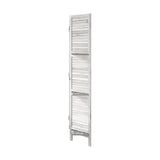 Oikiture 4 Panel Room Divider With Shelves Timber Wooden White - Top-Down View