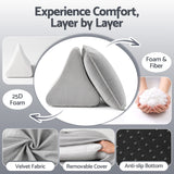 Giselle Bedding Back Pillow for Sitting in Bed, No-Collapse 25D High-Density Base, Ergonomic Lumbar Support Pillow for Gaming, Nursing & Floor Tatami, 90% Shredded Sponge Cushion with Washable Velvet Cover