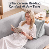 Giselle Bedding Back Pillow for Sitting in Bed, No-Collapse 25D High-Density Base, Ergonomic Lumbar Support Pillow for Gaming, Nursing & Floor Tatami, 90% Shredded Sponge Cushion with Washable Velvet Cover - Rear View