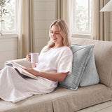 Giselle Bedding Back Pillow for Sitting in Bed, No-Collapse 25D High-Density Base, Ergonomic Lumbar Support Pillow for Gaming, Nursing & Floor Tatami, 90% Shredded Sponge Cushion with Washable Velvet Cover - Low Angle