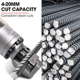 BAUMR-AG 4-20mm 1000W Heavy-Duty Electric Hydraulic Rebar Cutter, 3 Sec Cycle, Carry Case - Front View