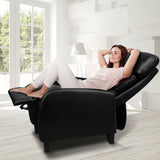 Artiss PU Leather Reclining Armchair - Black - Rear View