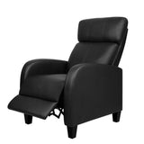 Artiss PU Leather Reclining Armchair - Black - Low Angle